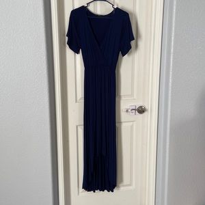 Vici navy blue high low dress